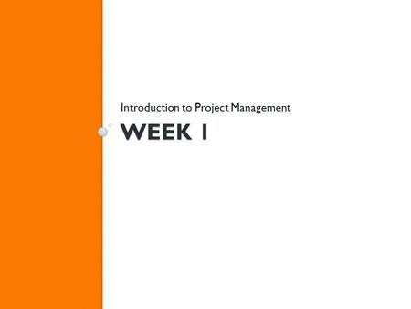 Introduction to Project Management