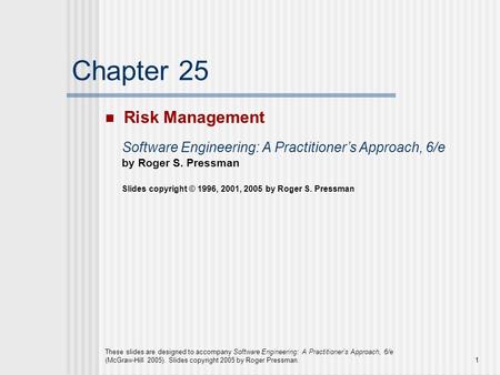 Chapter 25 Risk Management