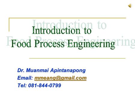 Food Process Engineering