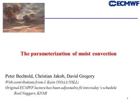 The parameterization of moist convection