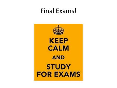 Final Exams!. Where do I go/What do I do? After break, report to the gym. You will need to find your row and seat numbers. See below for Monday’s seating.