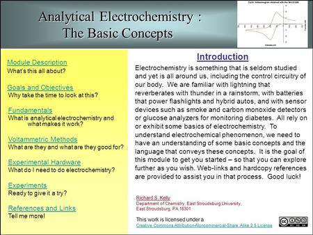 Analytical Electrochemistry : The Basic Concepts