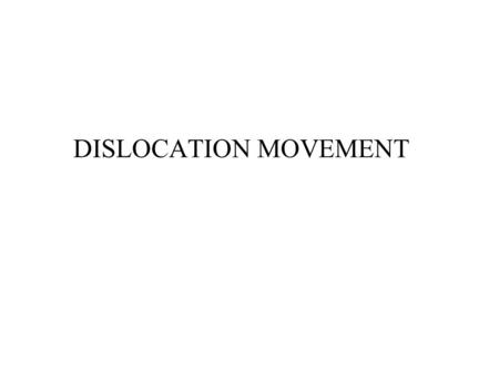 DISLOCATION MOVEMENT.