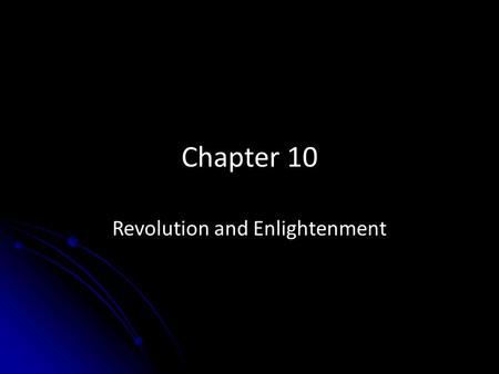 Revolution and Enlightenment