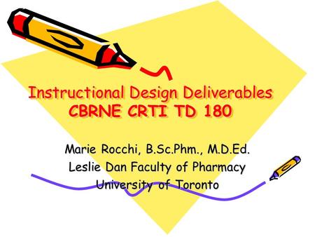 Instructional Design Deliverables CBRNE CRTI TD 180‏