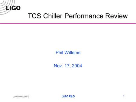 TCS Chiller Performance Review