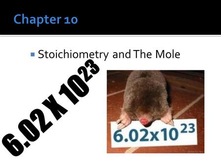 Stoichiometry and The Mole