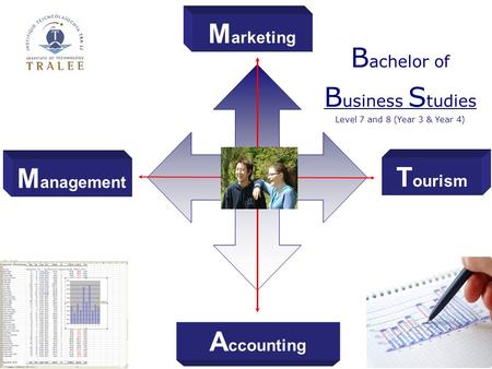 B achelor of B usiness S tudies Level 7 and 8 (Year 3 & Year 4) T ourism M anagement A ccounting M arketing.