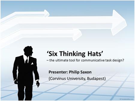 ‘Six Thinking Hats’ – the ultimate tool for communicative task design? Presenter: Philip Saxon (Corvinus University, Budapest)