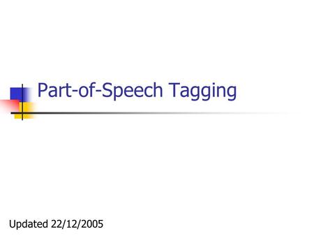 Part-of-Speech Tagging