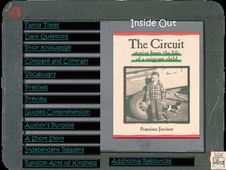 Inside Out Family Times Daily Questions Prior Knowledge Compare and Contrast Vocabulary Prefixes Preview Guided Comprehension Author's Purpose A Short.