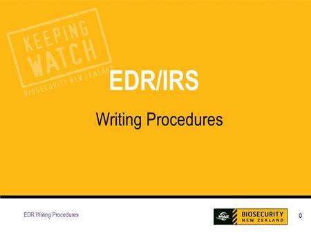 EDR Writing Procedures