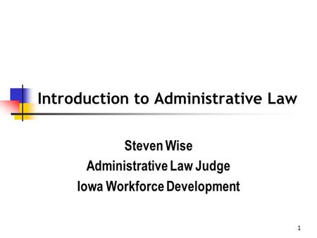 Introduction to Administrative Law