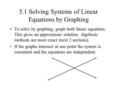 5.1 Solving Systems of Linear Equations by Graphing