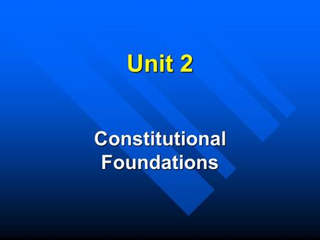 Constitutional Foundations