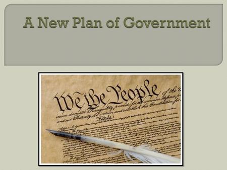 A New Plan of Government