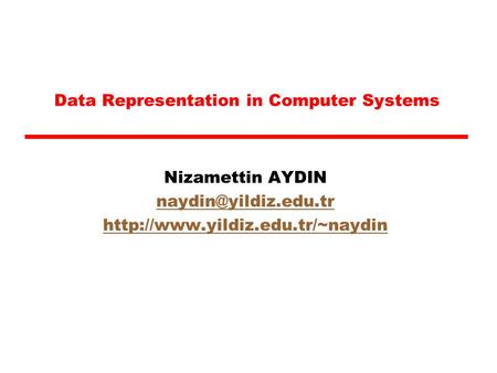 Data Representation in Computer Systems