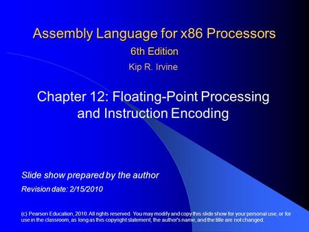 Assembly Language for x86 Processors 6th Edition