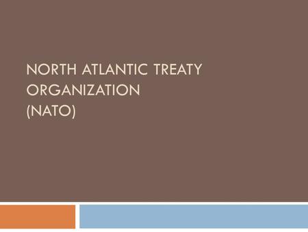 North Atlantic Treaty Organization (NATO)