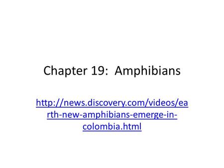 Chapter 19: Amphibians  rth-new-amphibians-emerge-in- colombia.html.