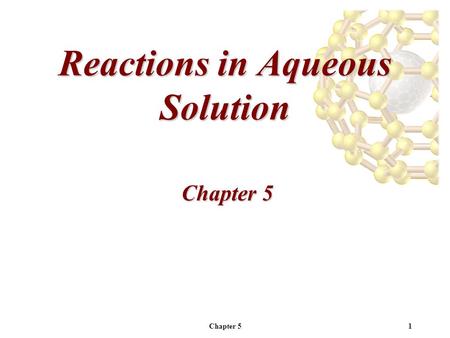 Reactions in Aqueous Solution