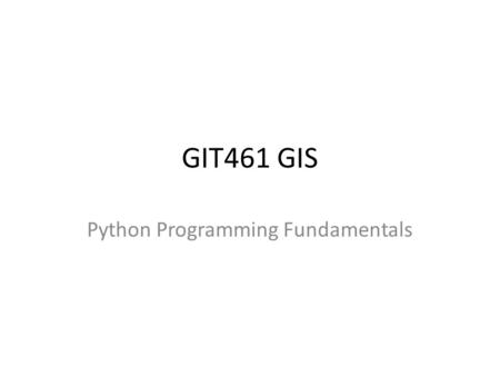 Python Programming Fundamentals