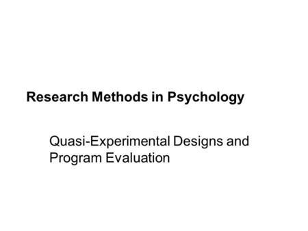 Research Methods in Psychology