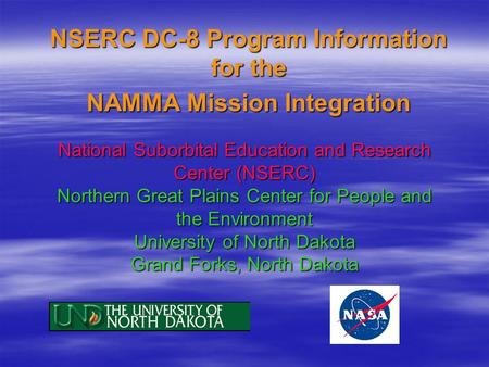 NSERC DC-8 Program Information for the NAMMA Mission Integration