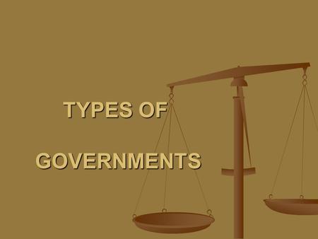 TYPES OF GOVERNMENTS.