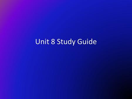 Unit 8 Study Guide. Vocabulary-Fill in the Blank Absolute MonarchySect Balance of PowerTheocracy Counter Reformation95 Theses Divine Right of Kings Indulgences.