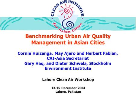 Benchmarking Urban Air Quality Management in Asian Cities