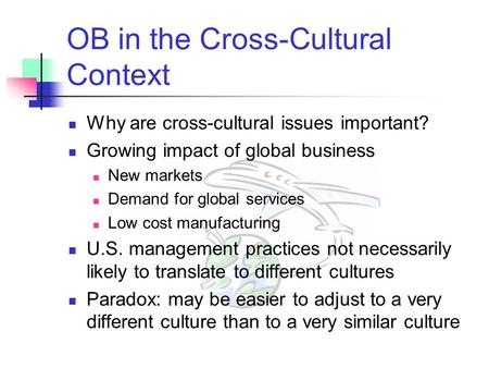 OB in the Cross-Cultural Context