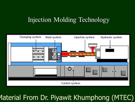 Injection Molding Technology Material From Dr. Piyawit Khumphong (MTEC)