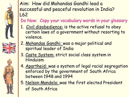 Do Now: Copy your vocabulary words in your glossary 1