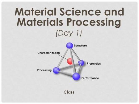 Material Science and Materials Processing (Day 1) Class