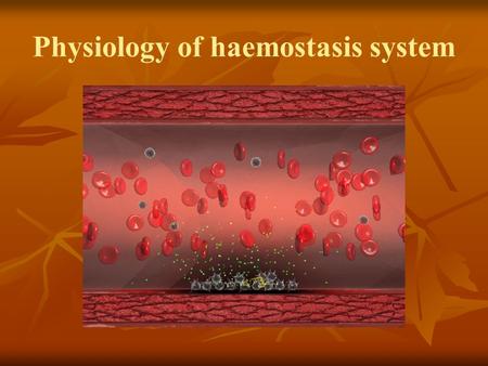 Physiology of haemostasis system