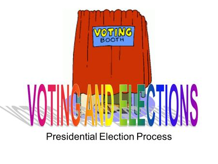 Presidential Election Process. Voters Must be eligible Must be eligible (REQUIREMENTS) 1.Citizenship 2.Minimum age of 18 3.Meet your state requirements.