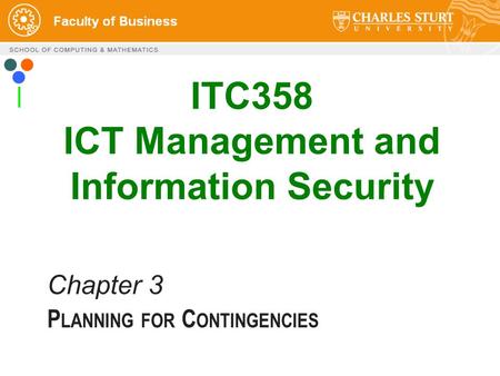 ITC358 ICT Management and Information Security