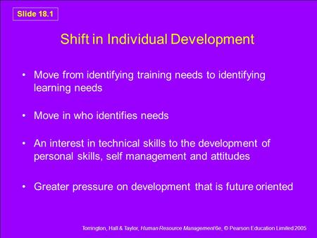 Shift in Individual Development