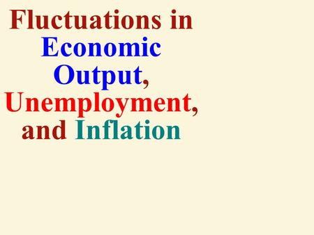 Fluctuations in Economic Output, Unemployment, and Inflation.