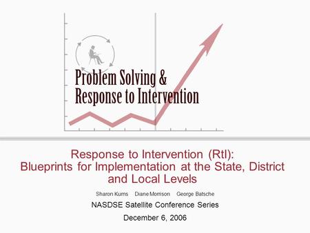 Response to Intervention (RtI): Blueprints for Implementation at the State, District and Local Levels Sharon Kurns Diane Morrison George Batsche NASDSE.