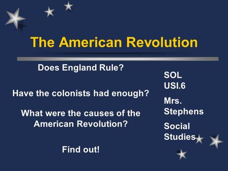 The American Revolution