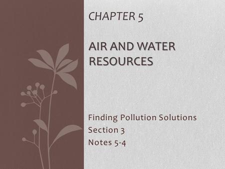 Chapter 5 Air and Water Resources