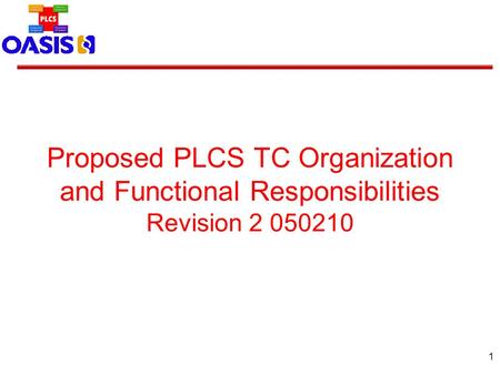 1 Proposed PLCS TC Organization and Functional Responsibilities Revision 2 050210.