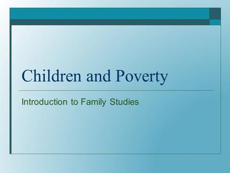 Introduction to Family Studies