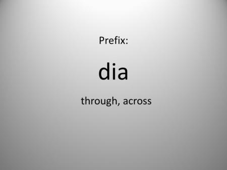 Dia through, across Prefix:. Diagram Picture drawn to explain an idea On the test we had to draw a diagram to label the different muscles of the arm.