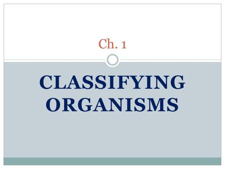 Classifying Organisms