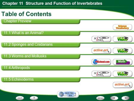 Table of Contents Chapter Preview 11.1 What is an Animal?