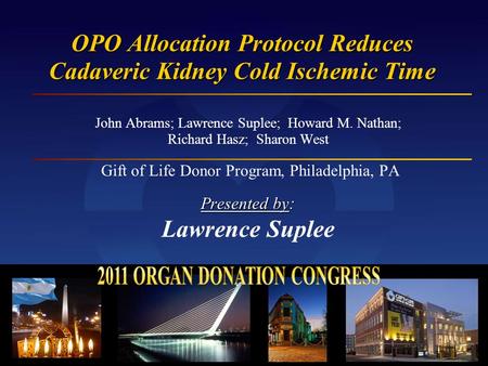 OPO Allocation Protocol Reduces Cadaveric Kidney Cold Ischemic Time