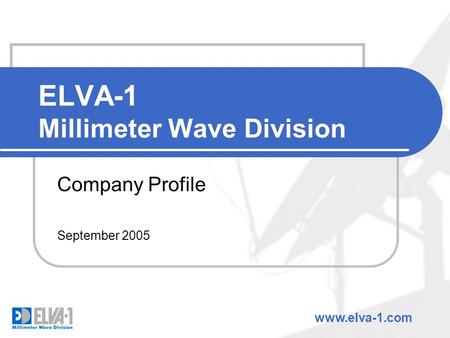 ELVA-1 Millimeter Wave Division